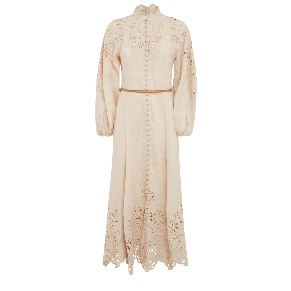 Maxi abito ''Wylie'' in lino bianco