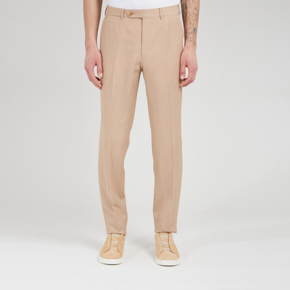 Beige poplin pants