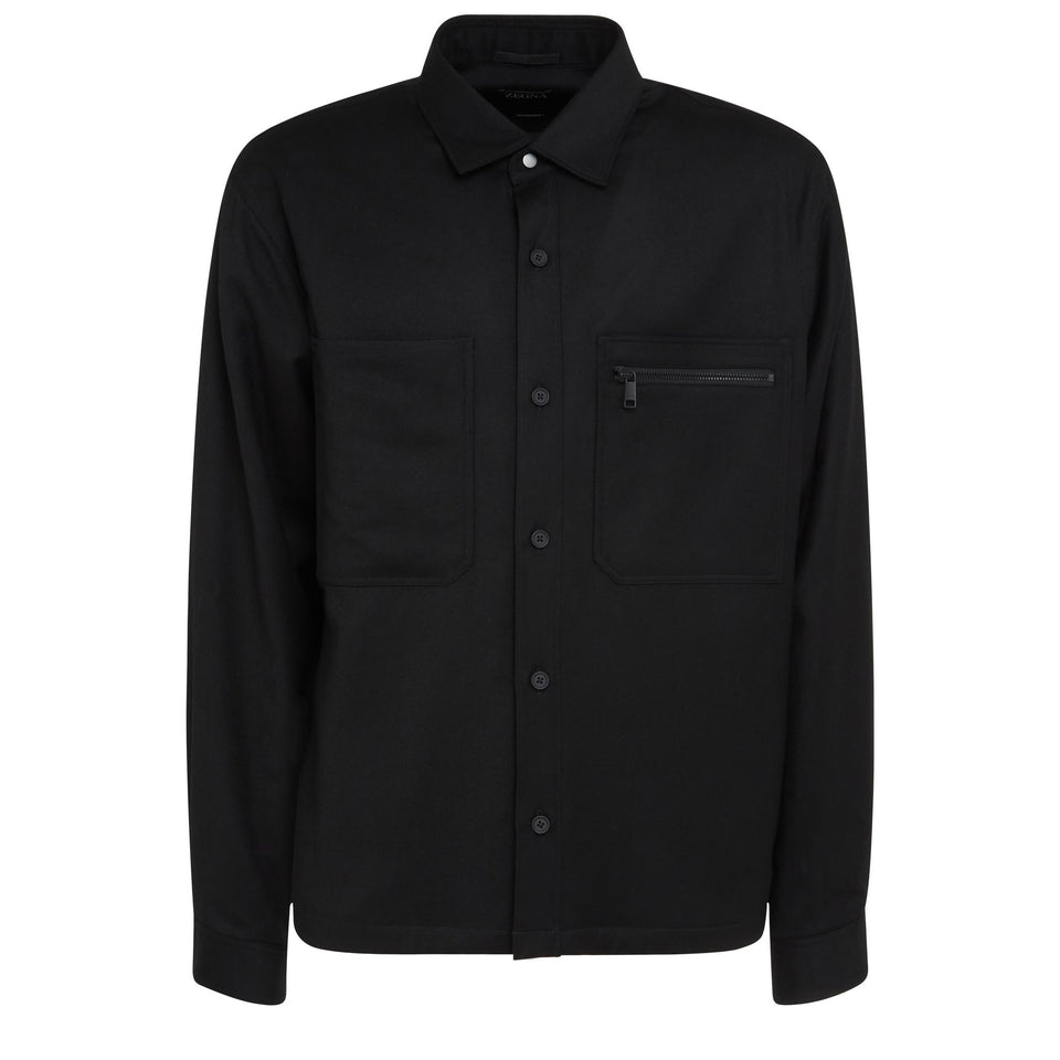 Camicia in lana nera