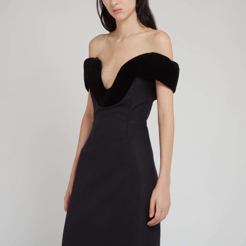 Black wool dress