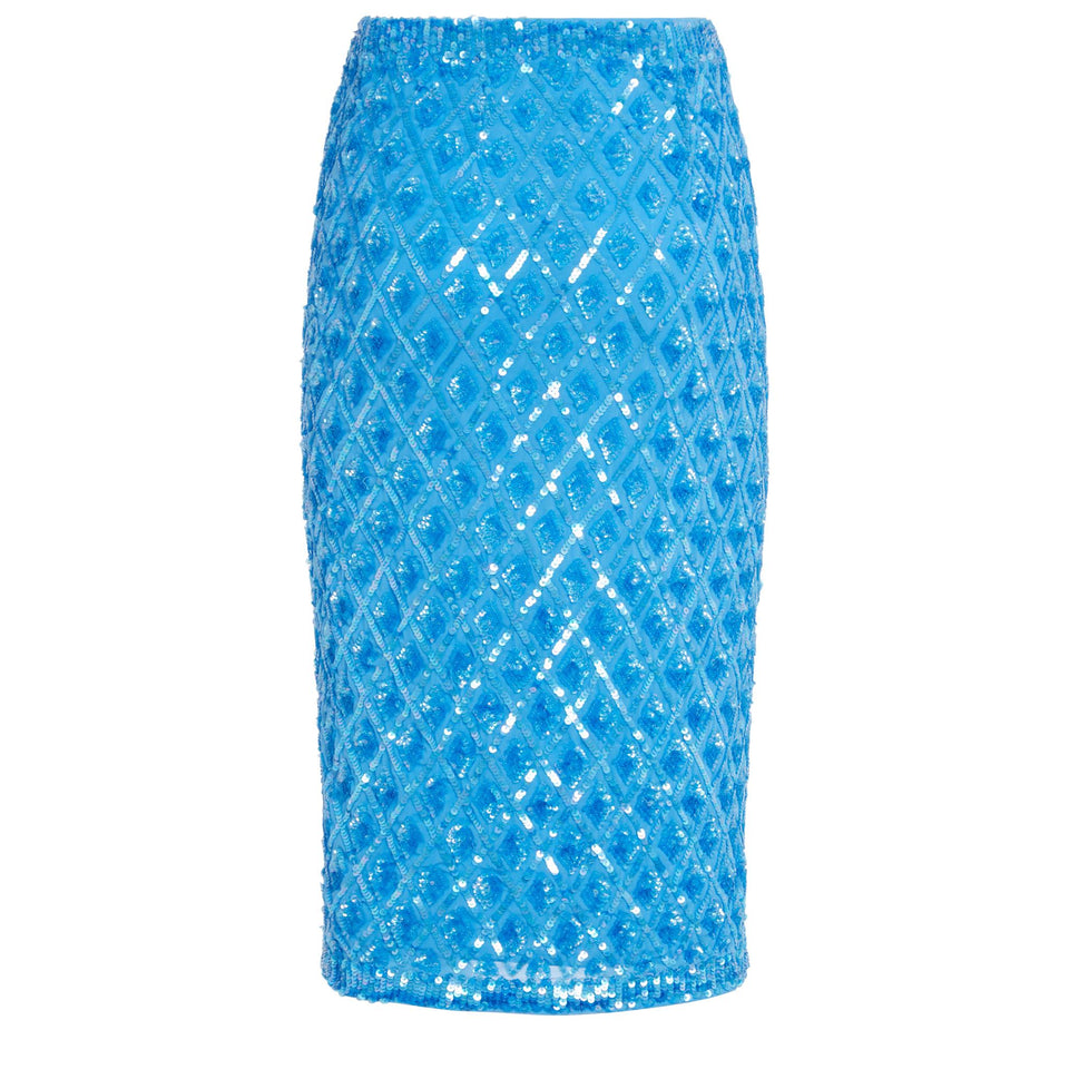 Gonna a tubino in tessuto azzurra