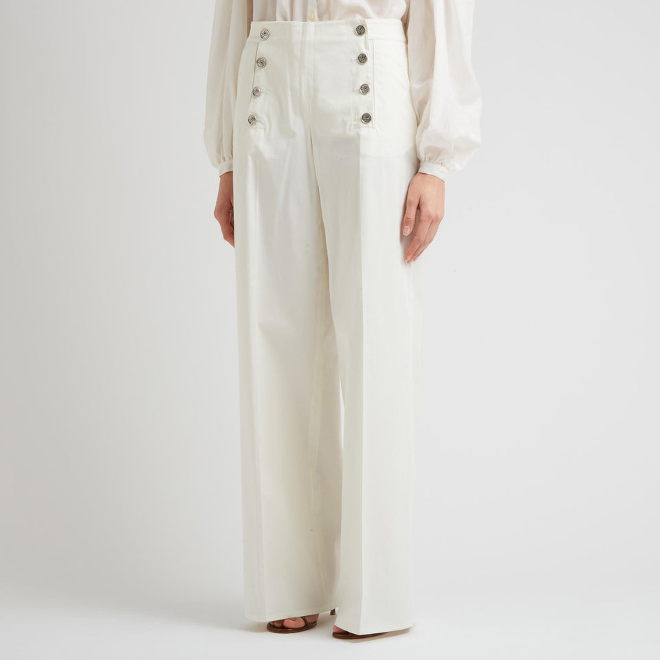 Pantaloni a gamba larga bianchi