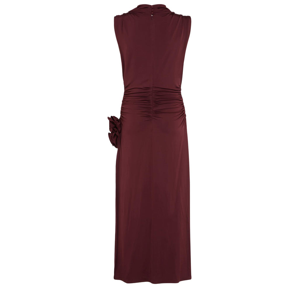 Abito lungo in tessuto bordeaux