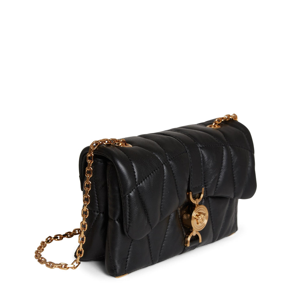 ''Kleio'' mini black leather bag