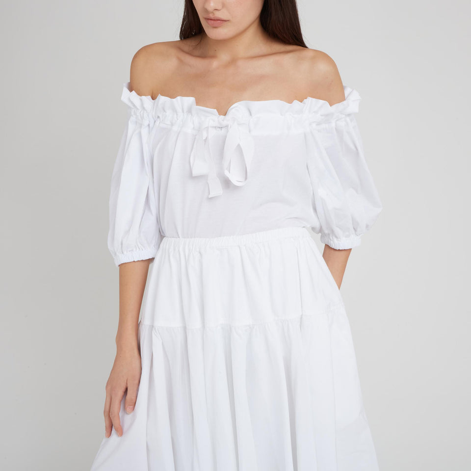 Top in cotone bianco