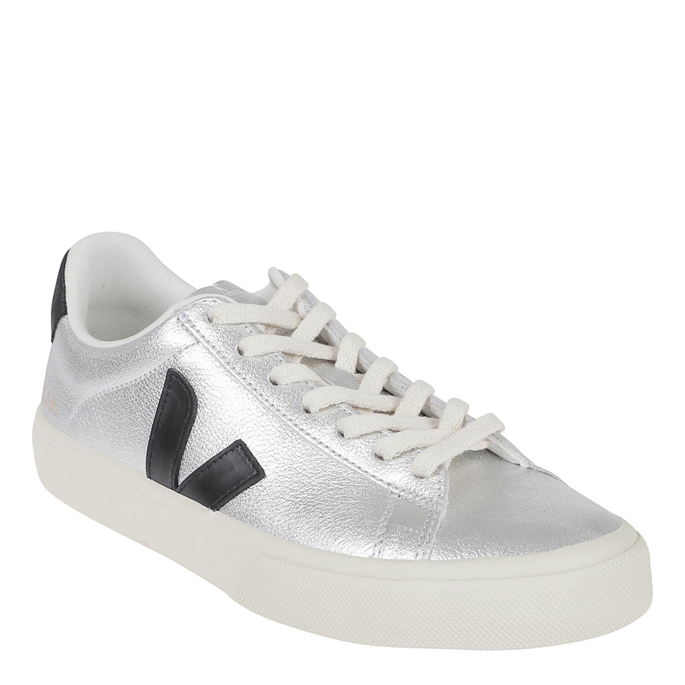 Sneakers ''Chromefree'' in pelle argento CP0520786 WHITE VEJA 