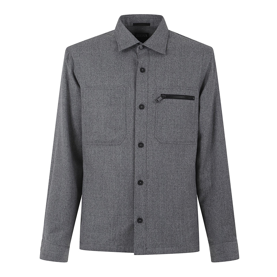 Camicia in techmerino grigia RUGV01A2 SOTM2200G-054 ZEGNA 