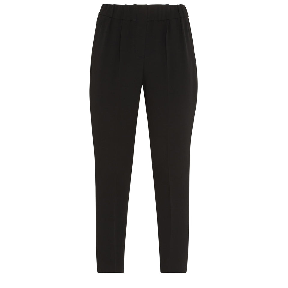 Pantalone in seta nero MA029P1673 C101 BRUNELLO CUCINELLI 