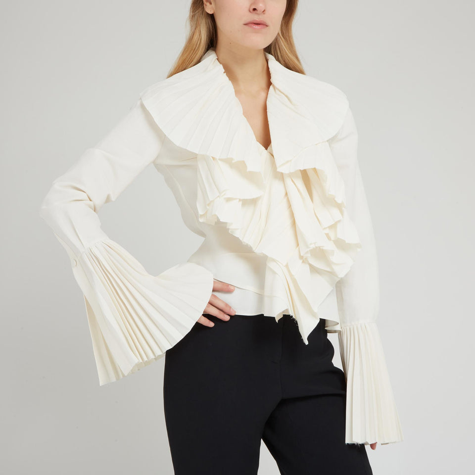 Blusa in tessuto bianca