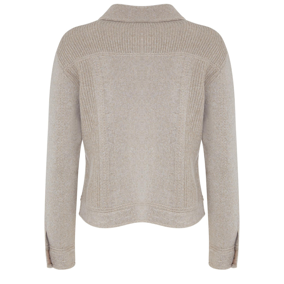 Beige Cashmere Cardigan