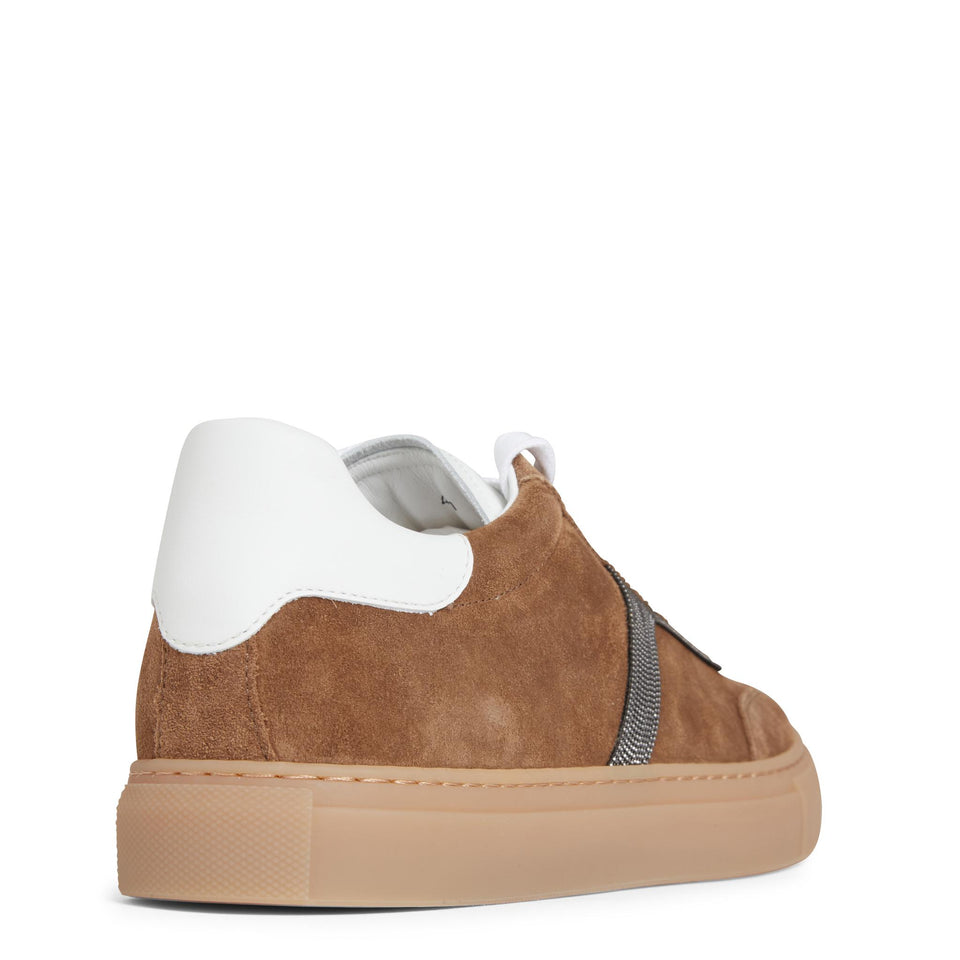 Sneakers in suede marrone MZSFG2908 C7495 BRUNELLO CUCINELLI 