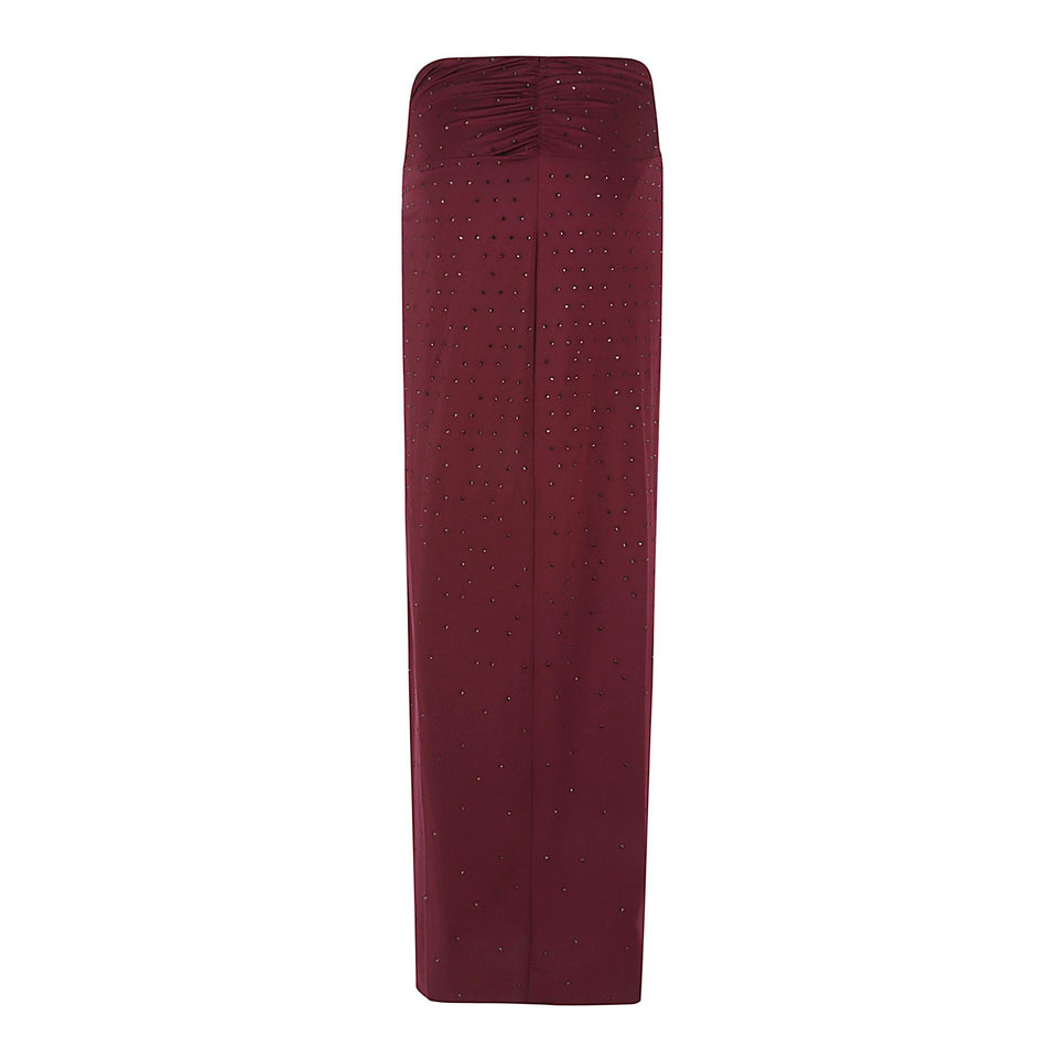 Gonna lunga in tessuto bordeaux TM180311B TJP185380 THE ANDAMANE 