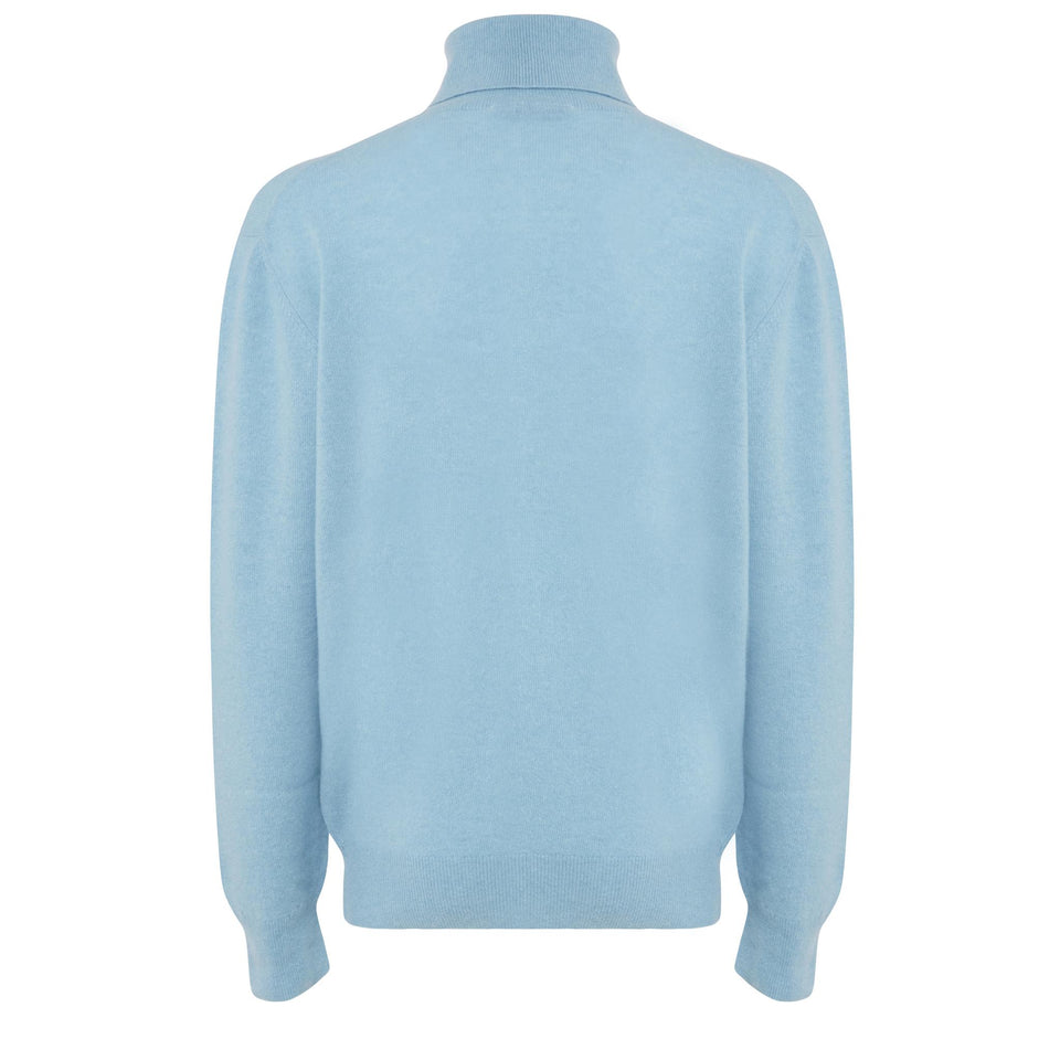 Blue wool and cashmere sweater