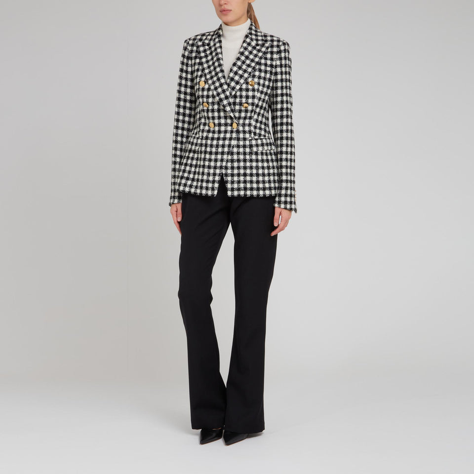 "Alicya" double breasted jacket in black and white wool
