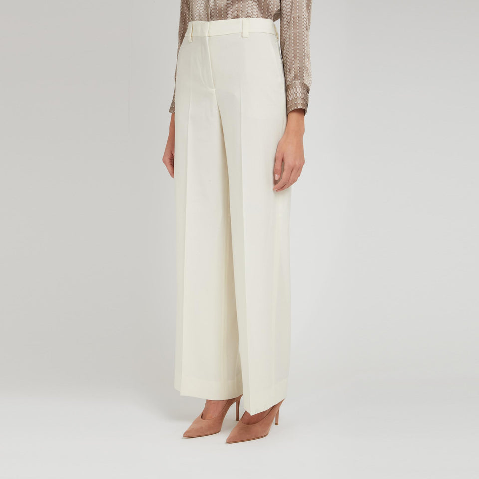White wool tailored trousers