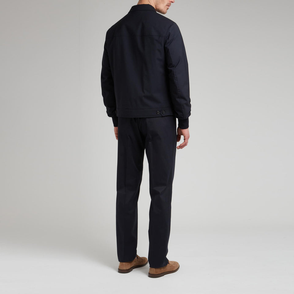 Giubbino in lana blu