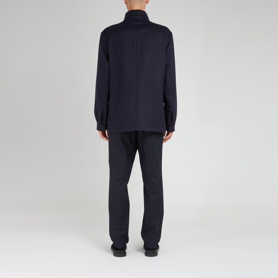 Cappotto in lana blu