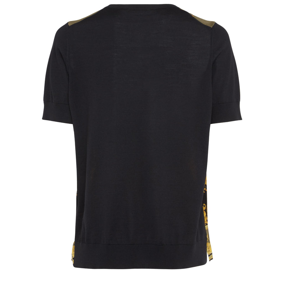 ''La Coupe Des Dieux'' T-shirt in multicolor wool and silk