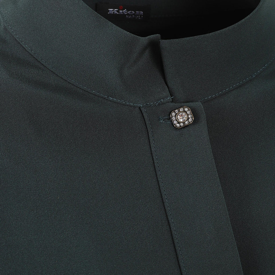 Camicia in seta verde D60437 K0977A29VERDE KITON 