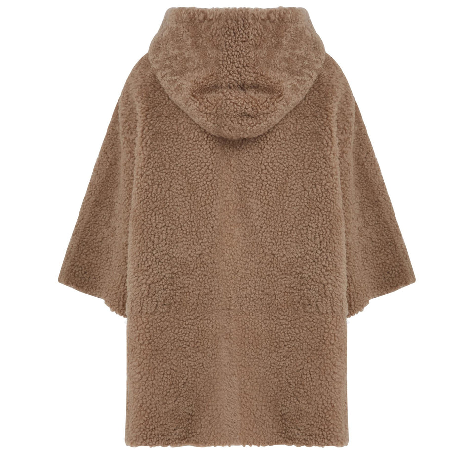 Montone in shearling marrone