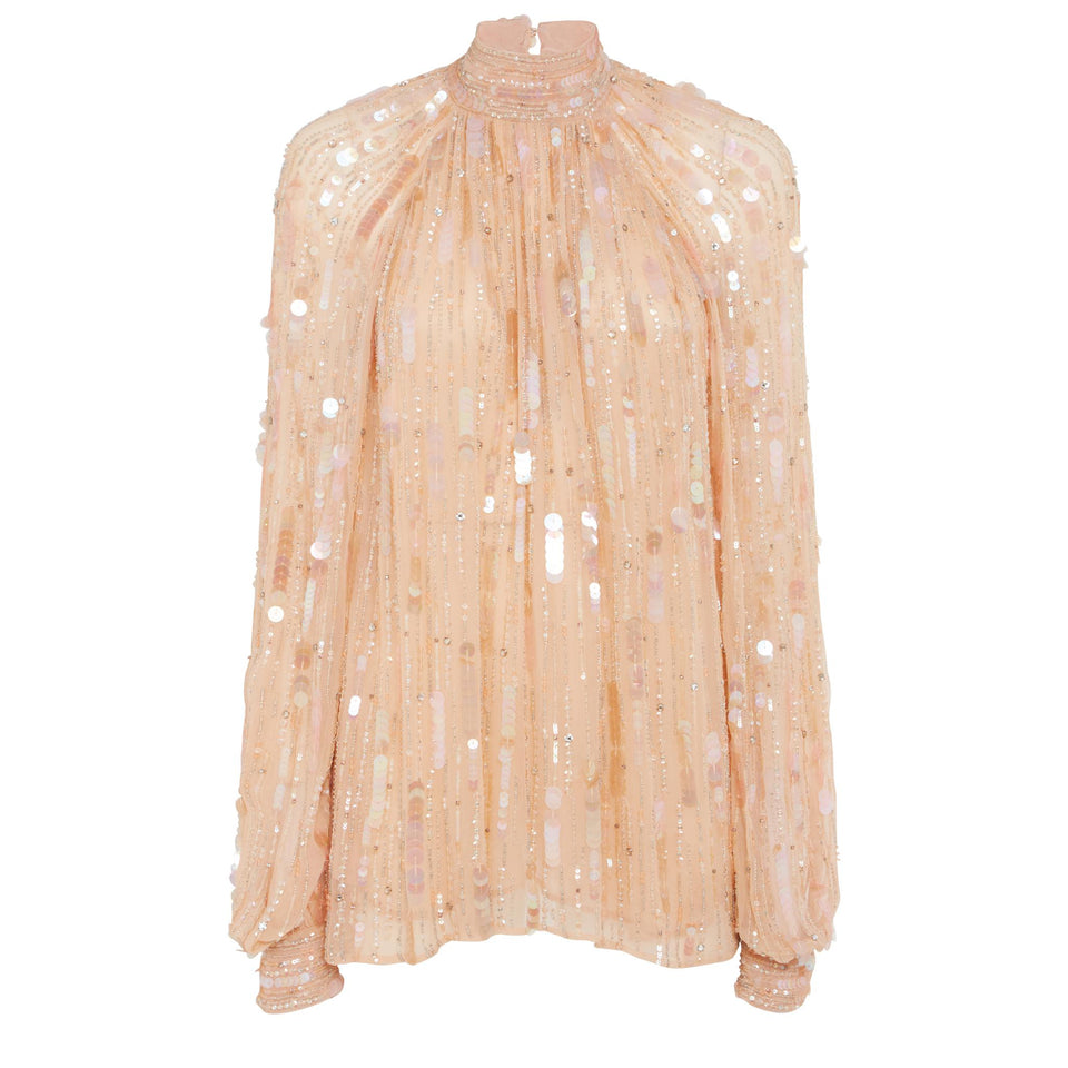 Camicia in tessuto beige