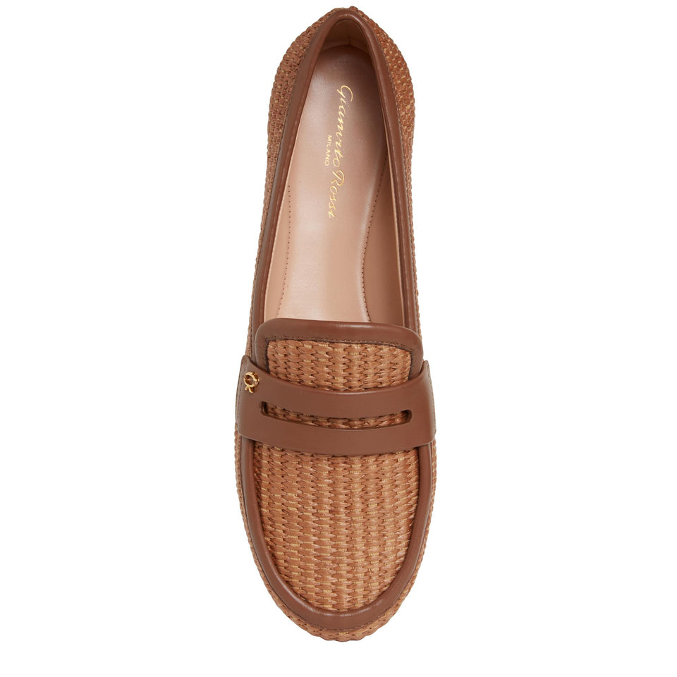 Mocassino ''Giorgia'' in tessuto beige G25324 05GOMBNCUCU GIANVITO ROSSI 