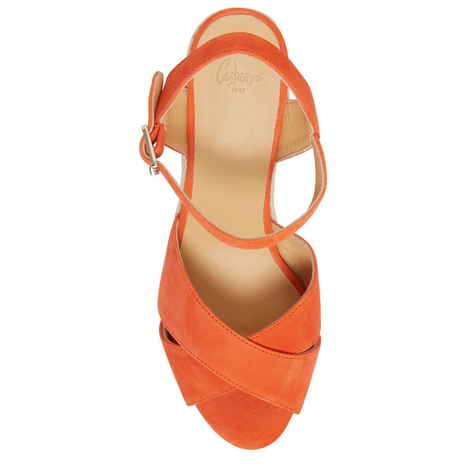 110 "Blaudell" orange suede espadrilles