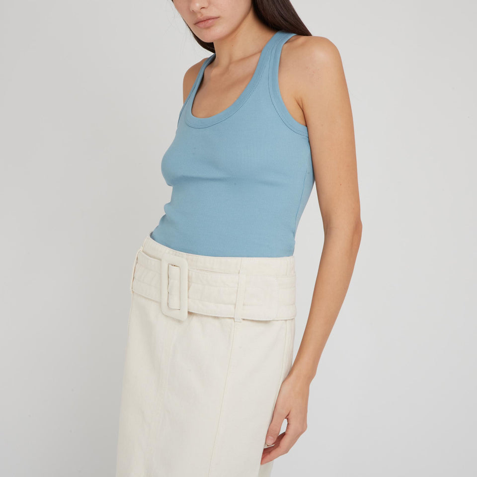 Canotta "Birke" in cotone azzurra