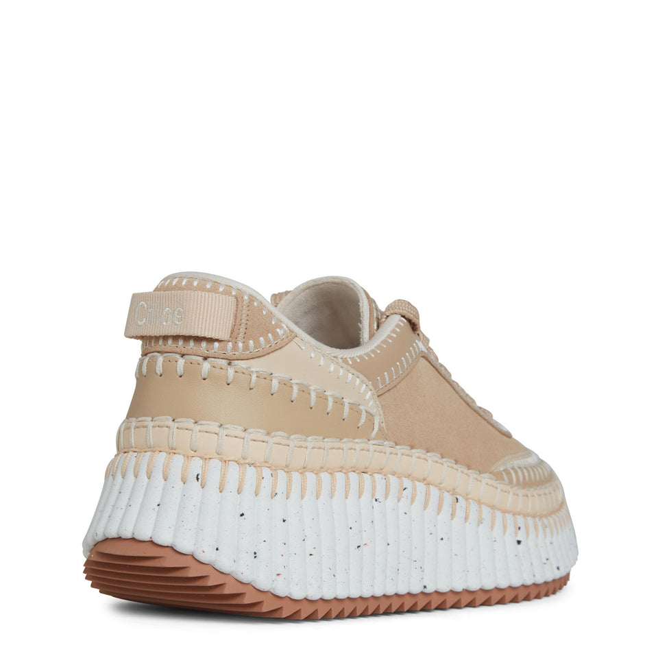 Sneakers "Nama" in maglia beige CHC24A00RMS 286 CHLOE 