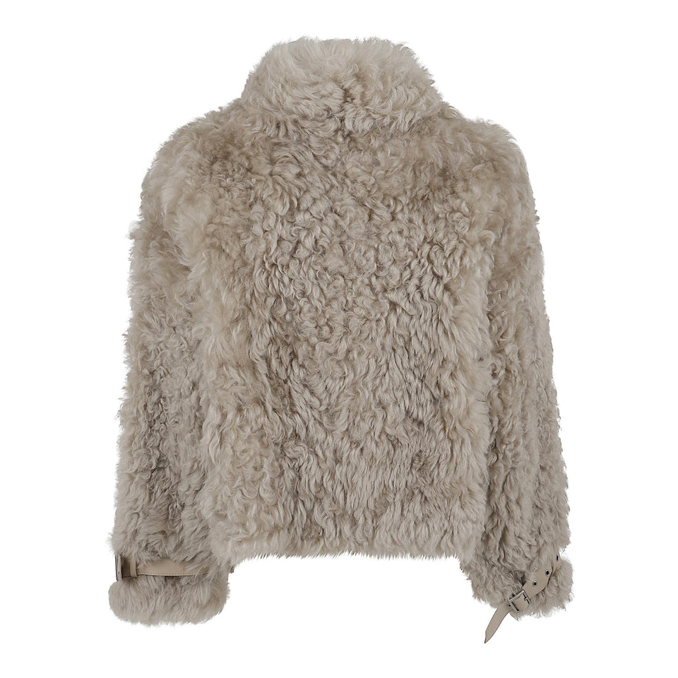 Giubbotto in shearling bianco SA25-9005 REDPEARL SWORD 