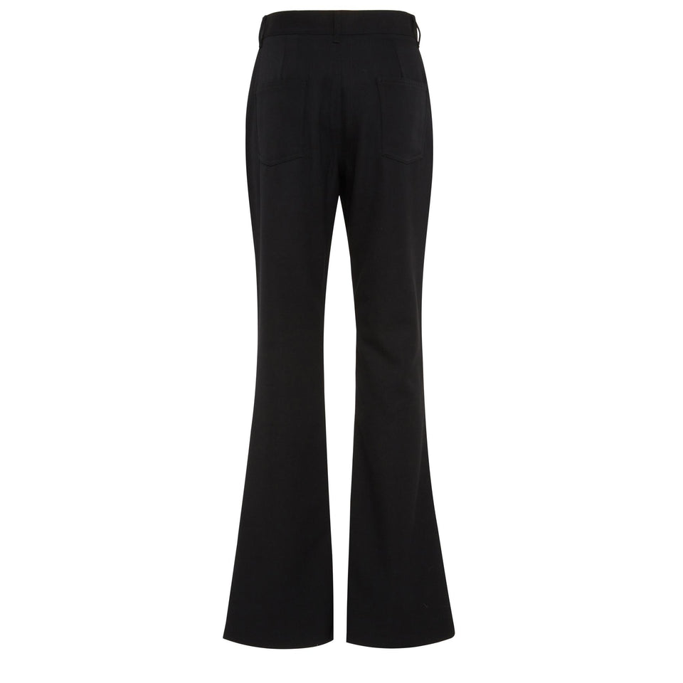Pantalone svasato in lana nero