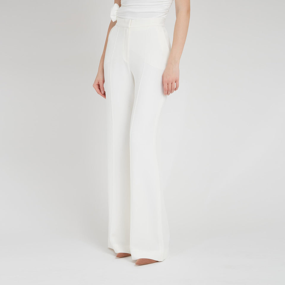 Pantalone in cady bianco P0005NR25 CD003W0005 ELIE SAAB 