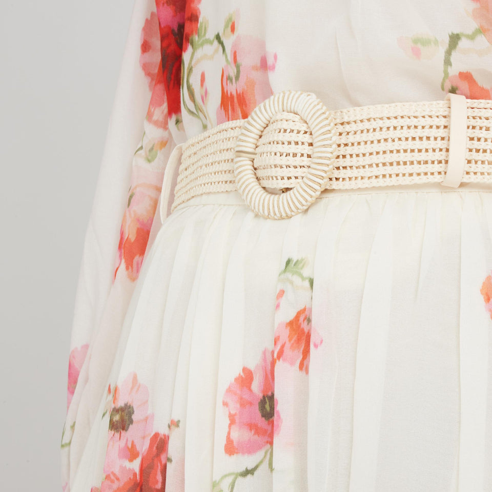 Gonna lunga in cotone e seta multicolor