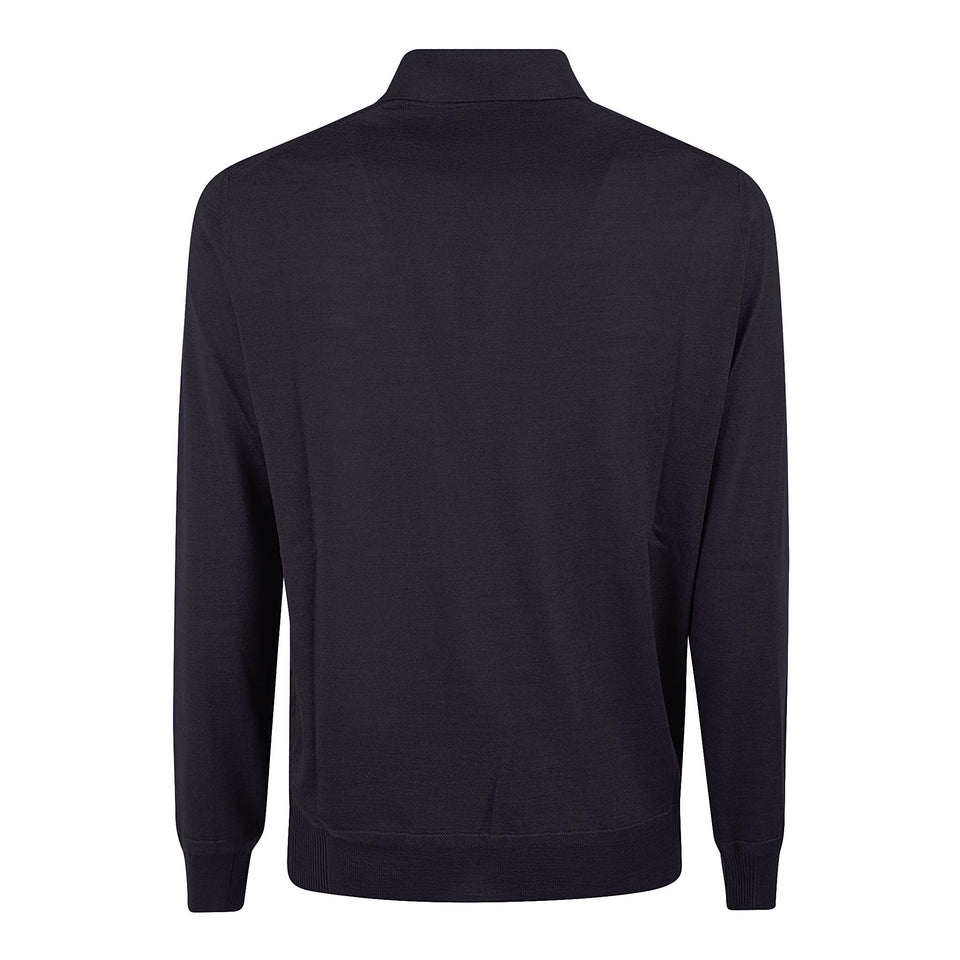 Polo in cashmere navy FW25K40LPRO 9905 BRETT JOHNSON 