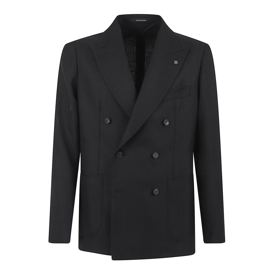 Blazer doppio petto in tessuto nero 1SMC20K 1200282111 TAGLIATORE 