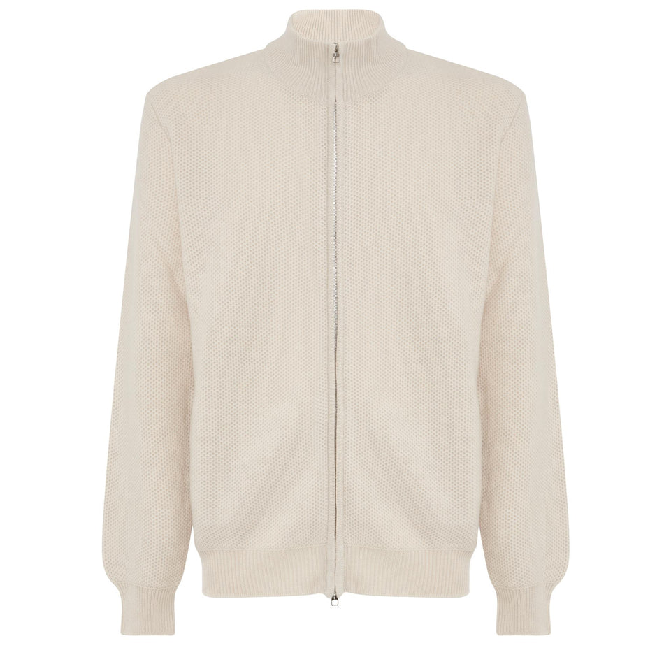 Cardigan in lana beige