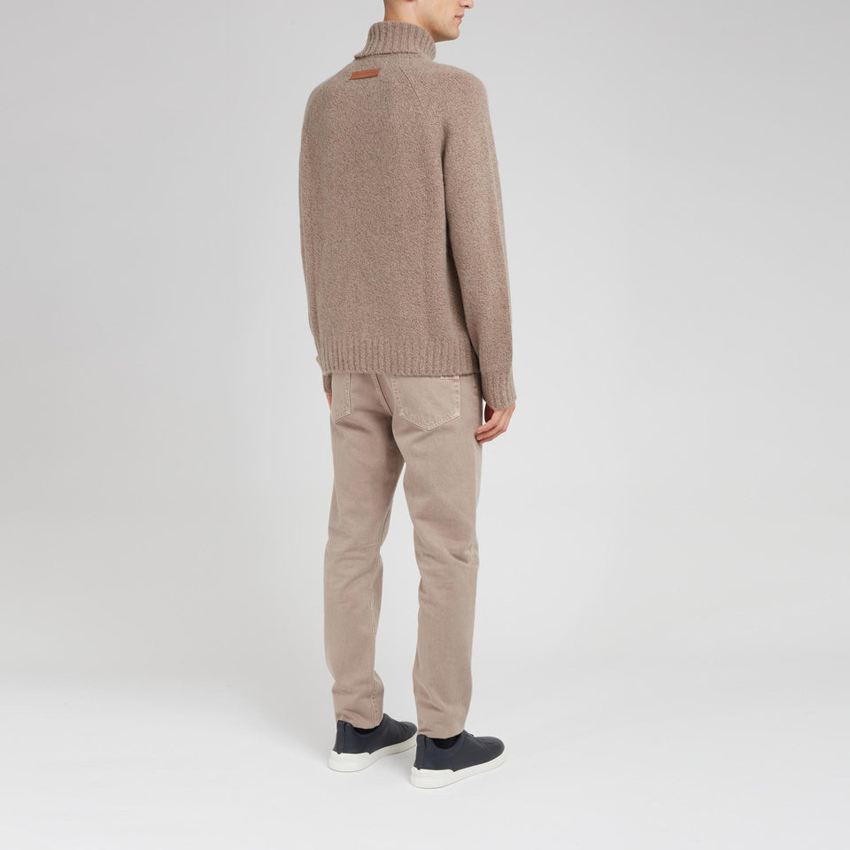 Maglione in cashmere beige