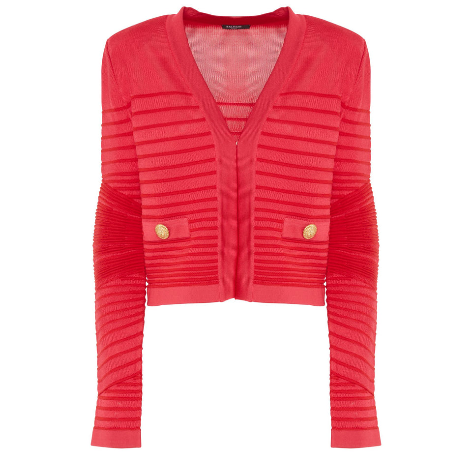 Cardigan in maglia fuxia