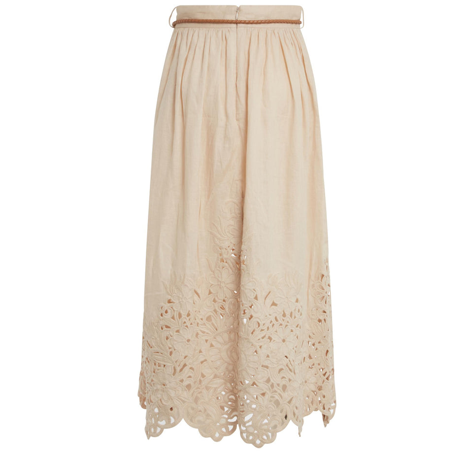 ''Wylie'' skirt in white linen