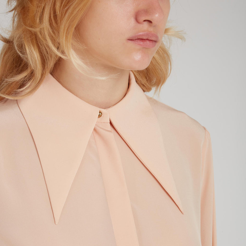 Pink silk shirt