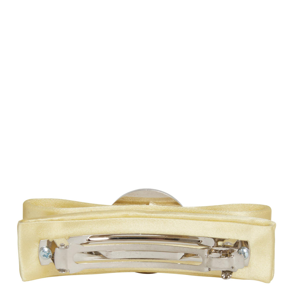 Yellow satin hair clip