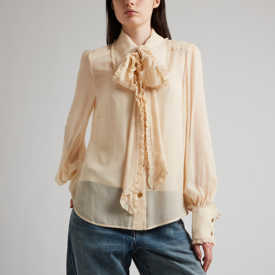 Beige silk "Georgette" shirt