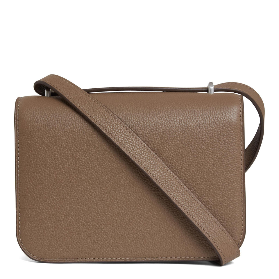 Borsa piccola "Eleanor Pebbled" in pelle marrone 155671 250 TORY BURCH 