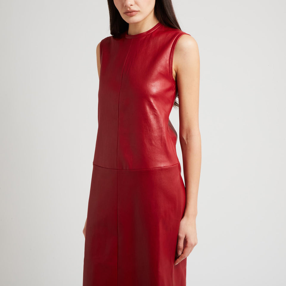 "Caro" red leather dress