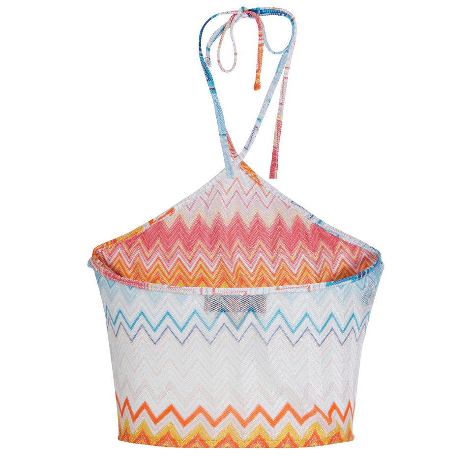 Top in tessuto multicolor