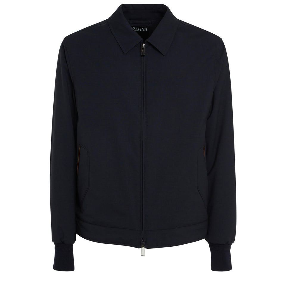 Giubbino in lana blu