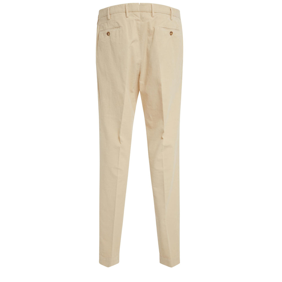 Beige velvet corduroy trousers – GIO MORETTI - Main Image
