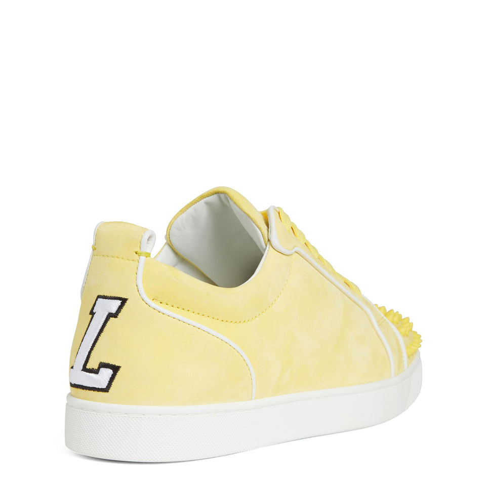 Sneakers ''Varsijunior Spikes'' in suede gialle 1230410 Y308 CHRISTIAN LOUBOUTIN 