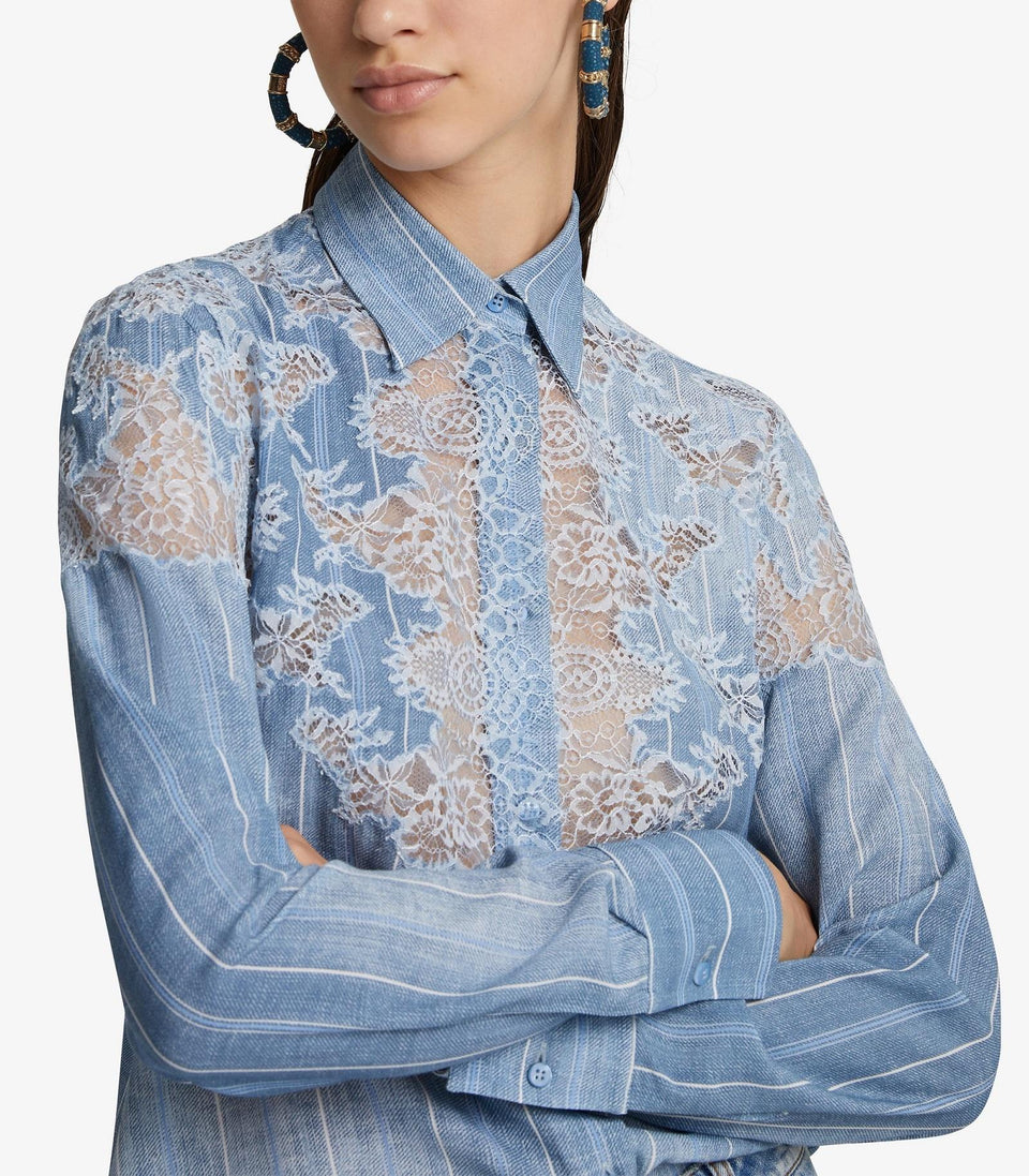 Camicia in denim blu