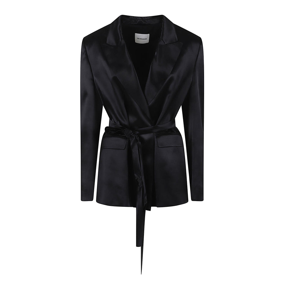 Blazer a kimono in raso nero TM183006A TNV127999 THE ANDAMANE 